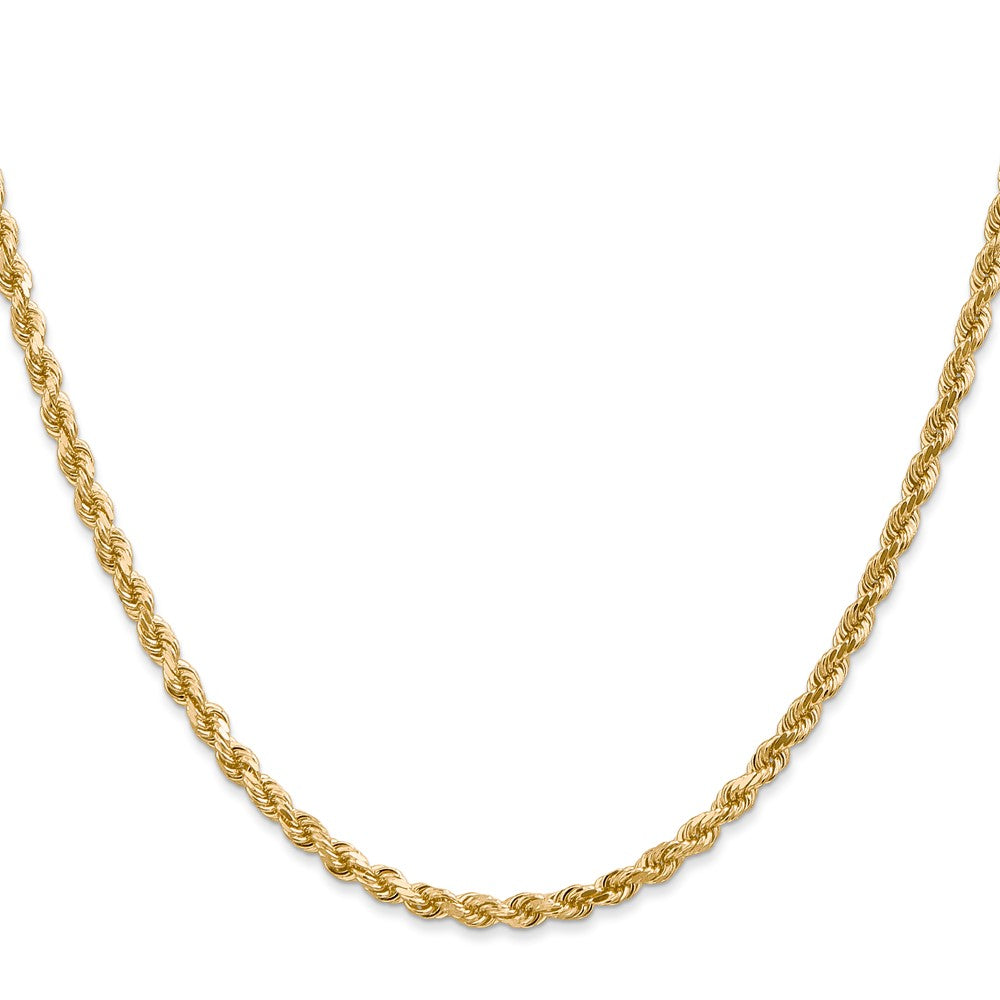 14K 16 inch 3mm Diamond-cut Rope with Lobster Clasp Chain - 14k Yellow Gold (Length: 16, Width: 3)