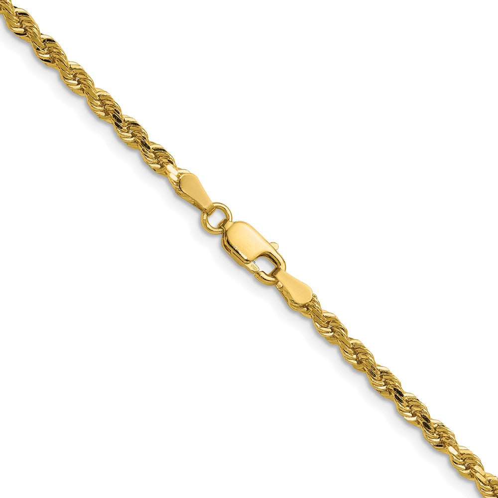 14K 36 inch 3mm Diamond-cut Rope with Lobster Clasp Chain - Detail View 3
