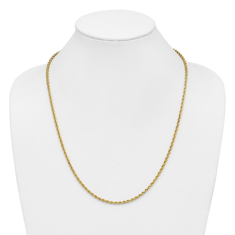 14K 24 inch 3mm Diamond-cut Rope with Lobster Clasp Chain - Detail View 4