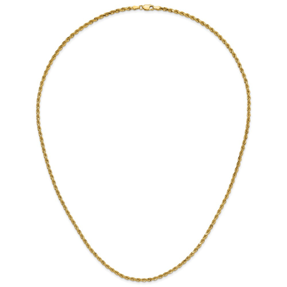 14K 24 inch 3mm Diamond-cut Rope with Lobster Clasp Chain - Detail View 5