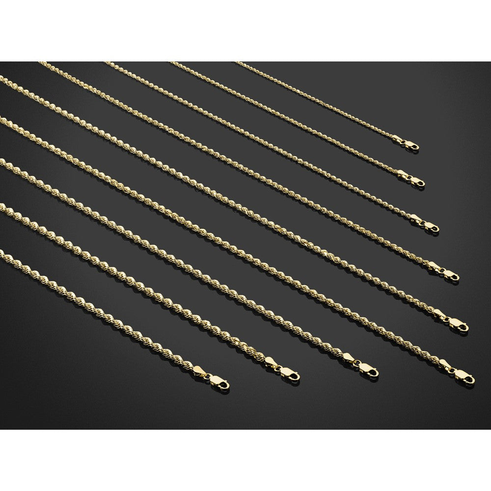 14K 26 inch 3.25mm Diamond-cut Rope with Lobster Clasp Chain - Detail View 6