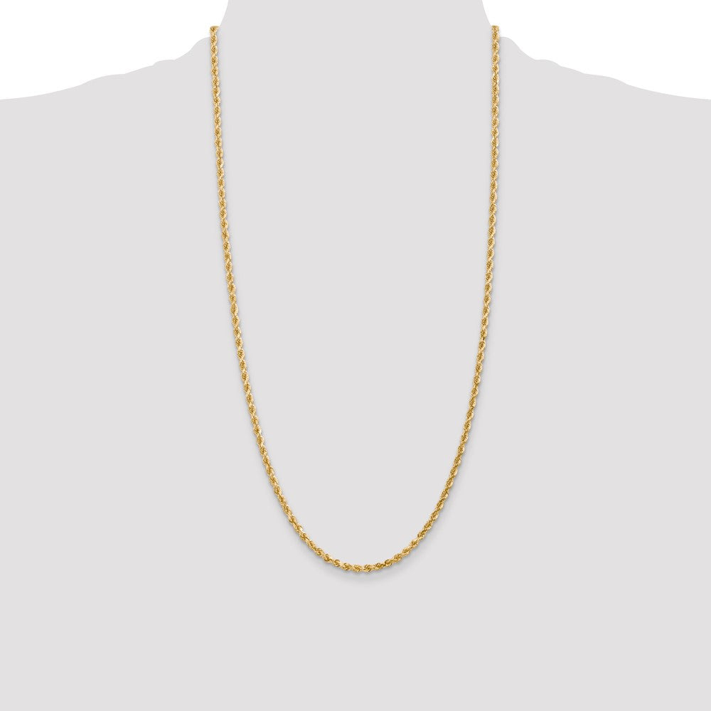 14K 28 inch 3mm Diamond-cut Rope with Lobster Clasp Chain - Detail View 4