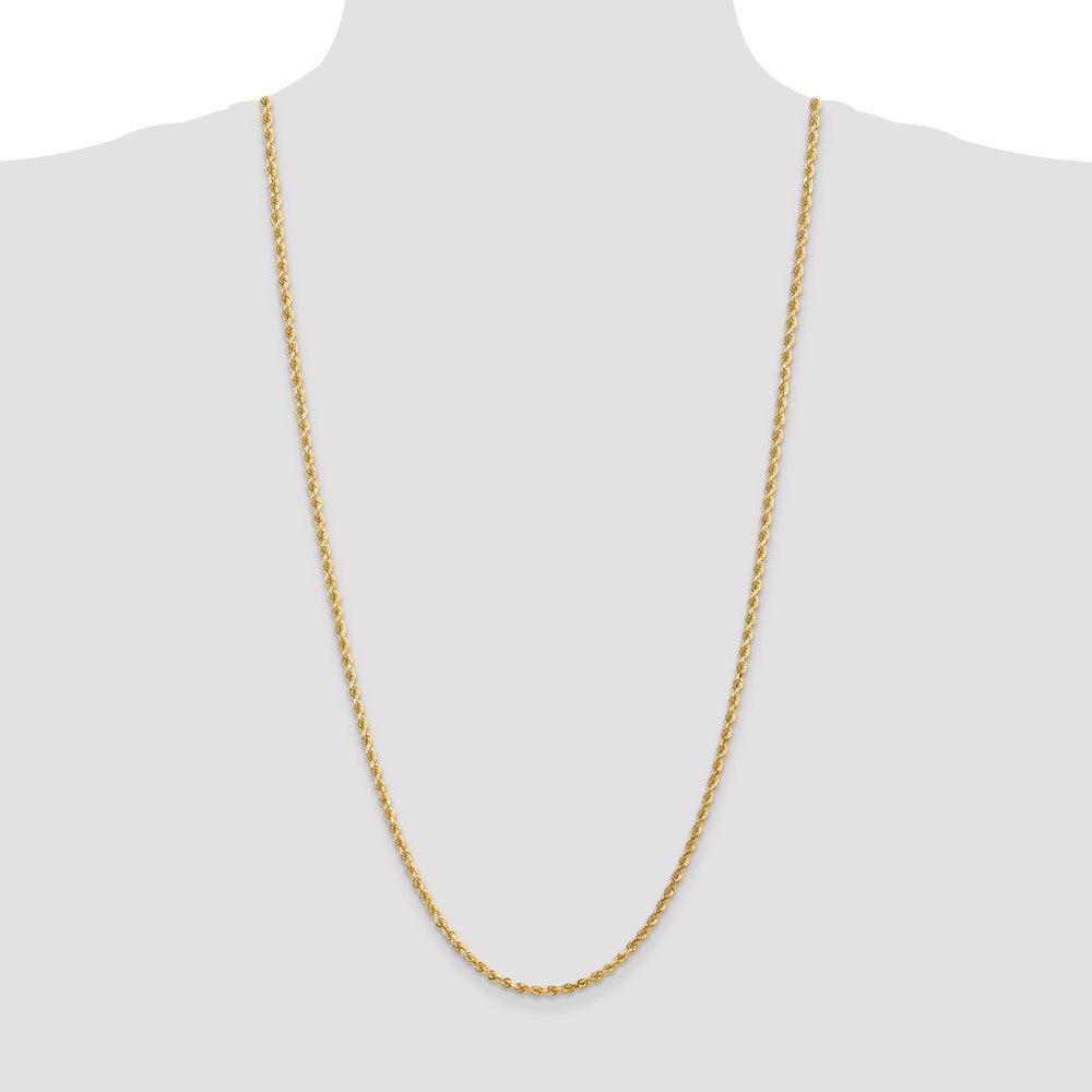 14K 30 inch 3mm Diamond-cut Rope with Lobster Clasp Chain - Detail View 4