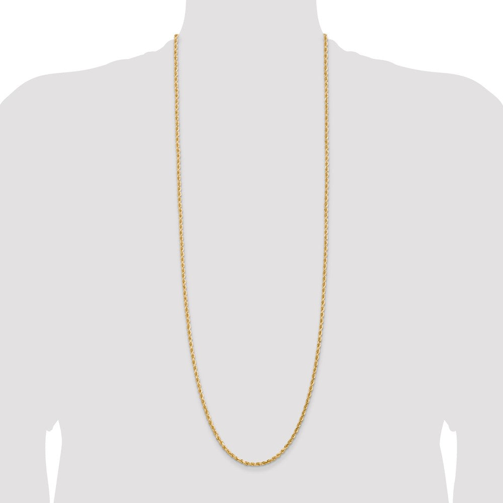 14K 36 inch 3mm Diamond-cut Rope with Lobster Clasp Chain - Detail View 4