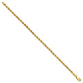 14K 9 inch 3mm Diamond-cut Rope with Lobster Clasp Chain - Detail View 2