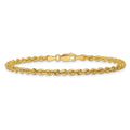 14K 9 inch 3mm Diamond-cut Rope with Lobster Clasp Chain - Detail View 4
