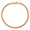 14K 9 inch 3mm Diamond-cut Rope with Lobster Clasp Chain - Detail View 5