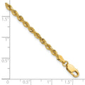 14K 9 inch 3mm Diamond-cut Rope with Lobster Clasp Chain - Detail View 3