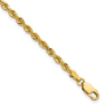 14K 9 inch 3mm Diamond-cut Rope with Lobster Clasp Chain - 14k Yellow Gold (Length: 9, Width: 3)