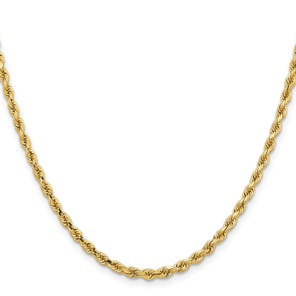 14K 18 inch 3.25mm Diamond-cut Rope with Lobster Clasp Chain - 14k Yellow Gold (Length: 18, Width: 3.25)