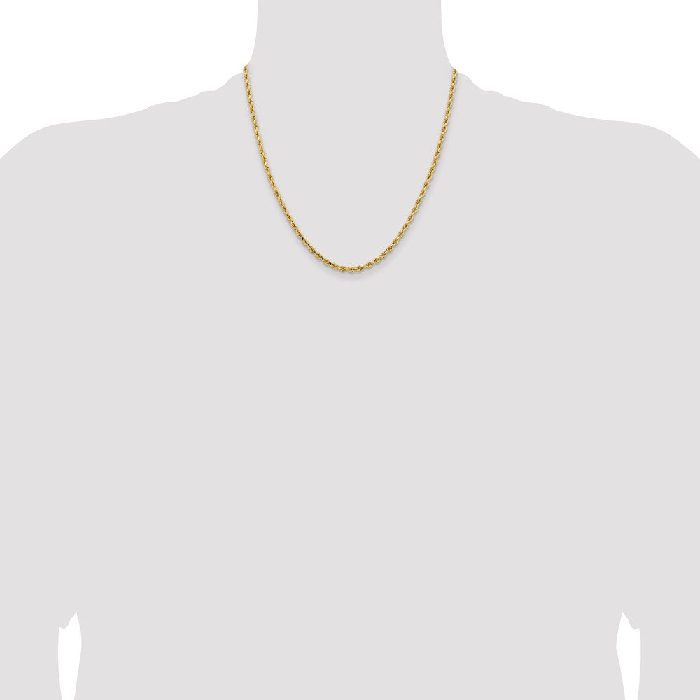 14K 20 inch 3.25mm Diamond-cut Rope with Lobster Clasp Chain - Detail View 4