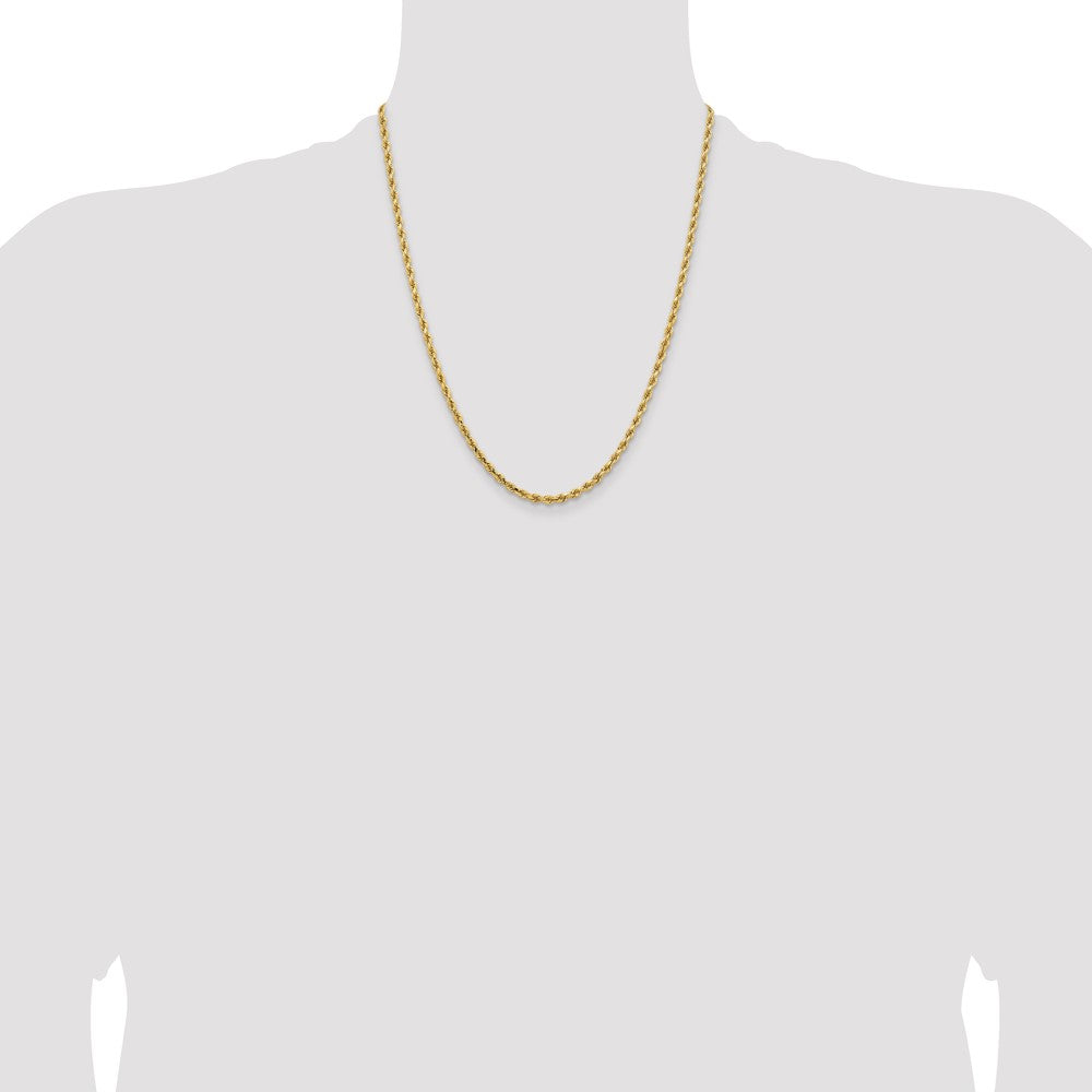 14K 22 inch 3.25mm Diamond-cut Rope with Lobster Clasp Chain - Detail View 4