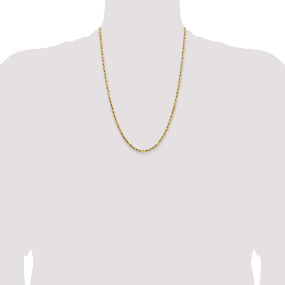 14K 24 inch 3.25mm Diamond-cut Rope with Lobster Clasp Chain - Detail View 4