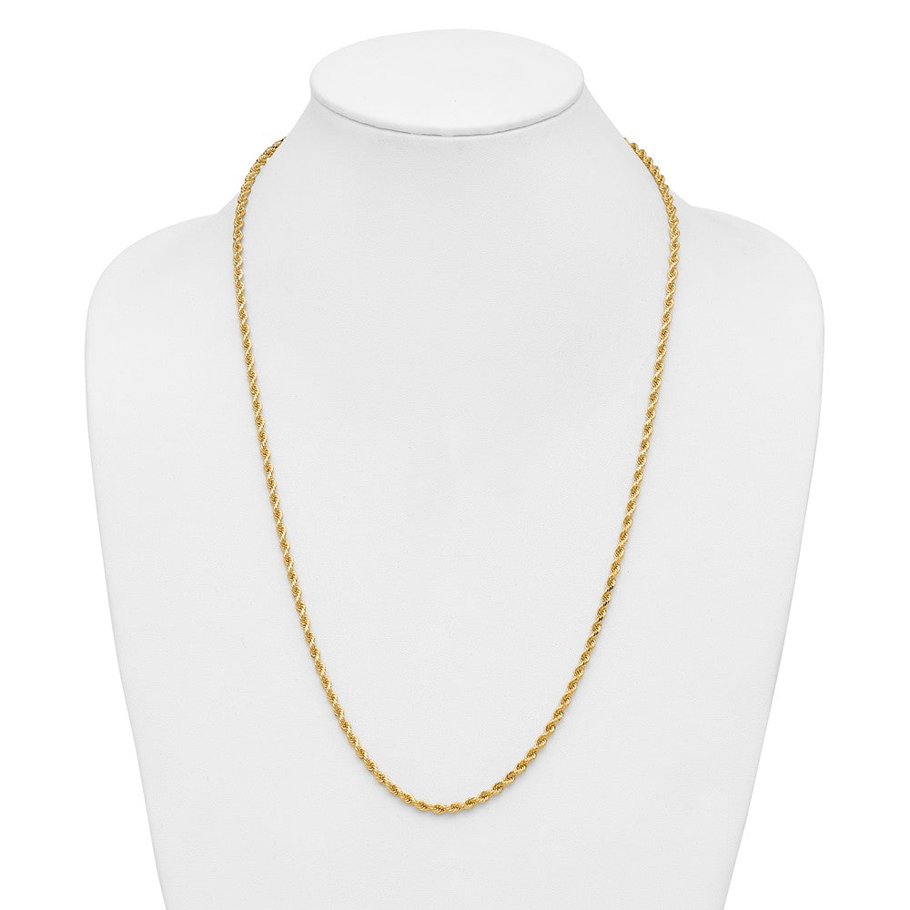 14K 26 inch 3.25mm Diamond-cut Rope with Lobster Clasp Chain - Detail View 4