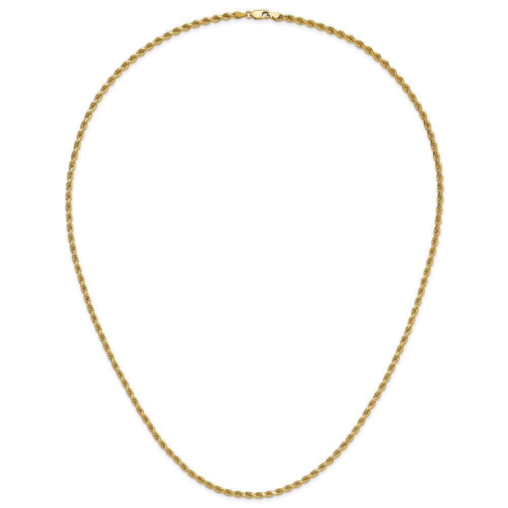 14K 26 inch 3.25mm Diamond-cut Rope with Lobster Clasp Chain - Detail View 5