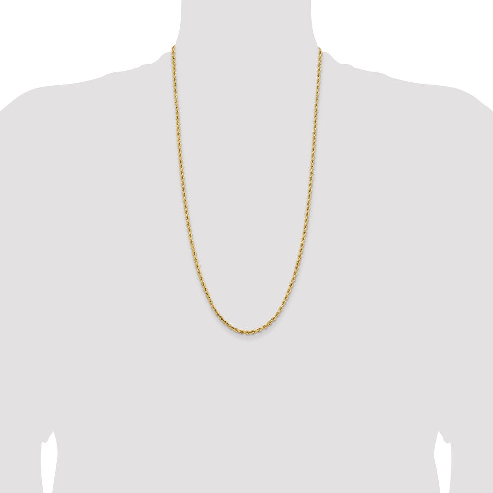 14K 28 inch 3.25mm Diamond-cut Rope with Lobster Clasp Chain - Detail View 4