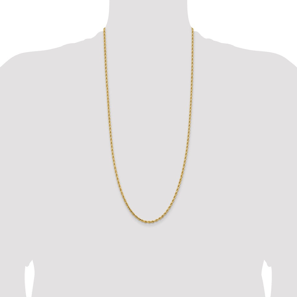 14K 30 inch 3.25mm Diamond-cut Rope with Lobster Clasp Chain - Detail View 4