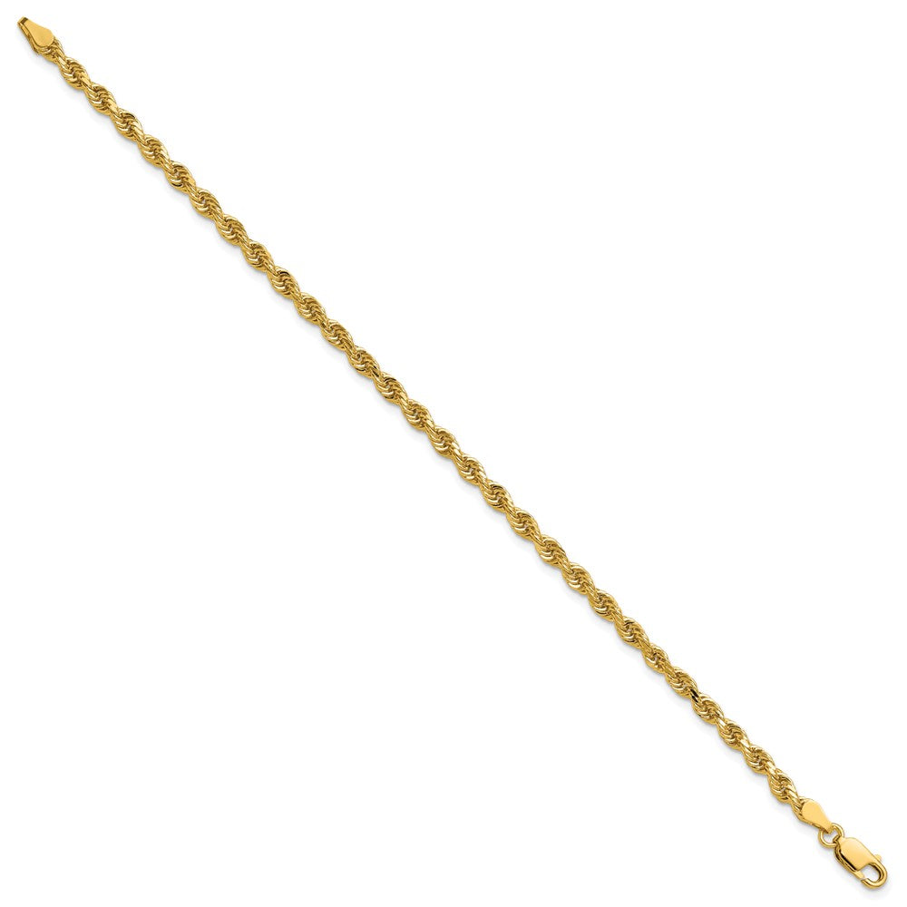 14K 7 inch 3.25mm Diamond-cut Rope with Lobster Clasp Chain - 14k Yellow Gold (Length: 7, Width: 3.25)
