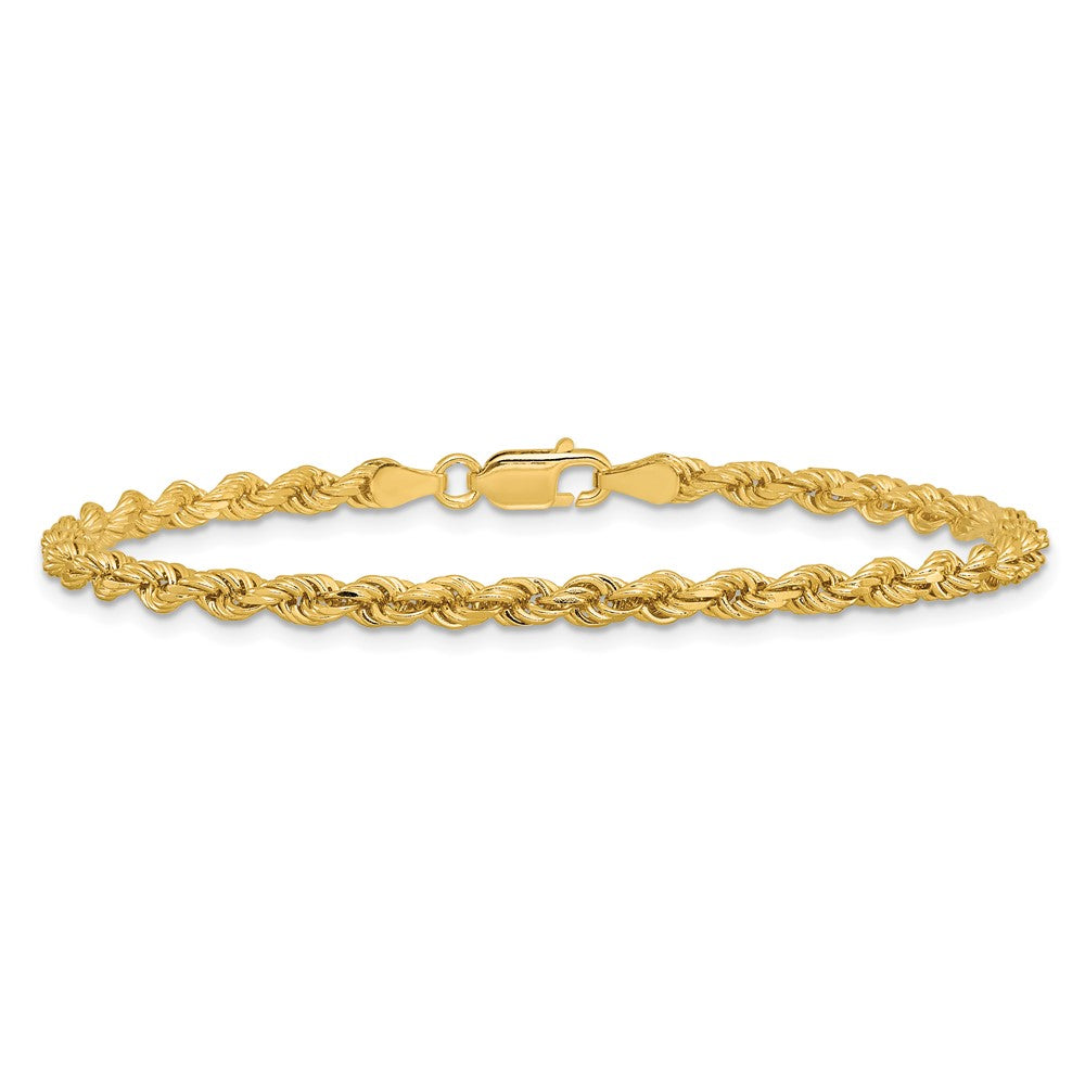 14K 9 inch 3.25mm Diamond-cut Rope with Lobster Clasp Chain - Detail View 4