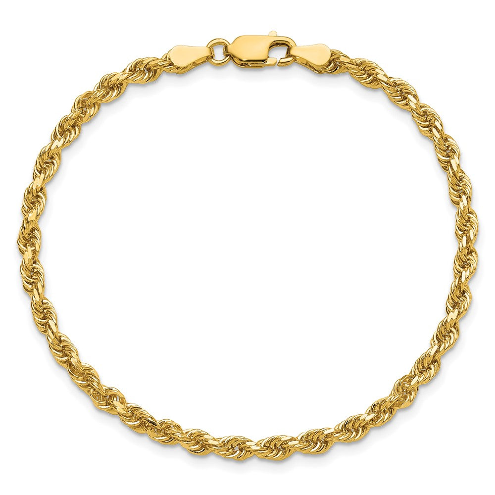 14K 9 inch 3.25mm Diamond-cut Rope with Lobster Clasp Chain - Detail View 5
