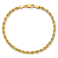 14K 8 inch 3.25mm Diamond-cut Rope with Lobster Clasp Chain - Detail View 5