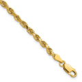 14K 9 inch 3.25mm Diamond-cut Rope with Lobster Clasp Chain - 14k Yellow Gold (Length: 9, Width: 3.25)