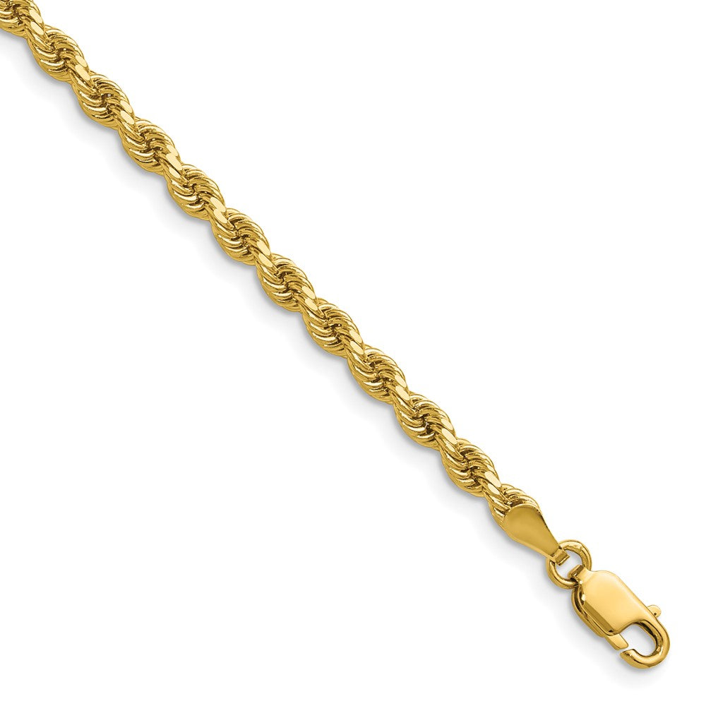 14K 16 inch 3.25mm Diamond-cut Rope with Lobster Clasp Chain - 14k Yellow Gold (Length: 16, Width: 3.25)