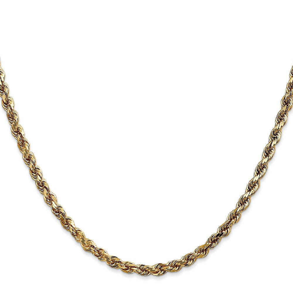 14K 18 inch 3.5mm Diamond-cut Rope with Lobster Clasp Chain - 14k Yellow Gold (Length: 18, Width: 3.5)