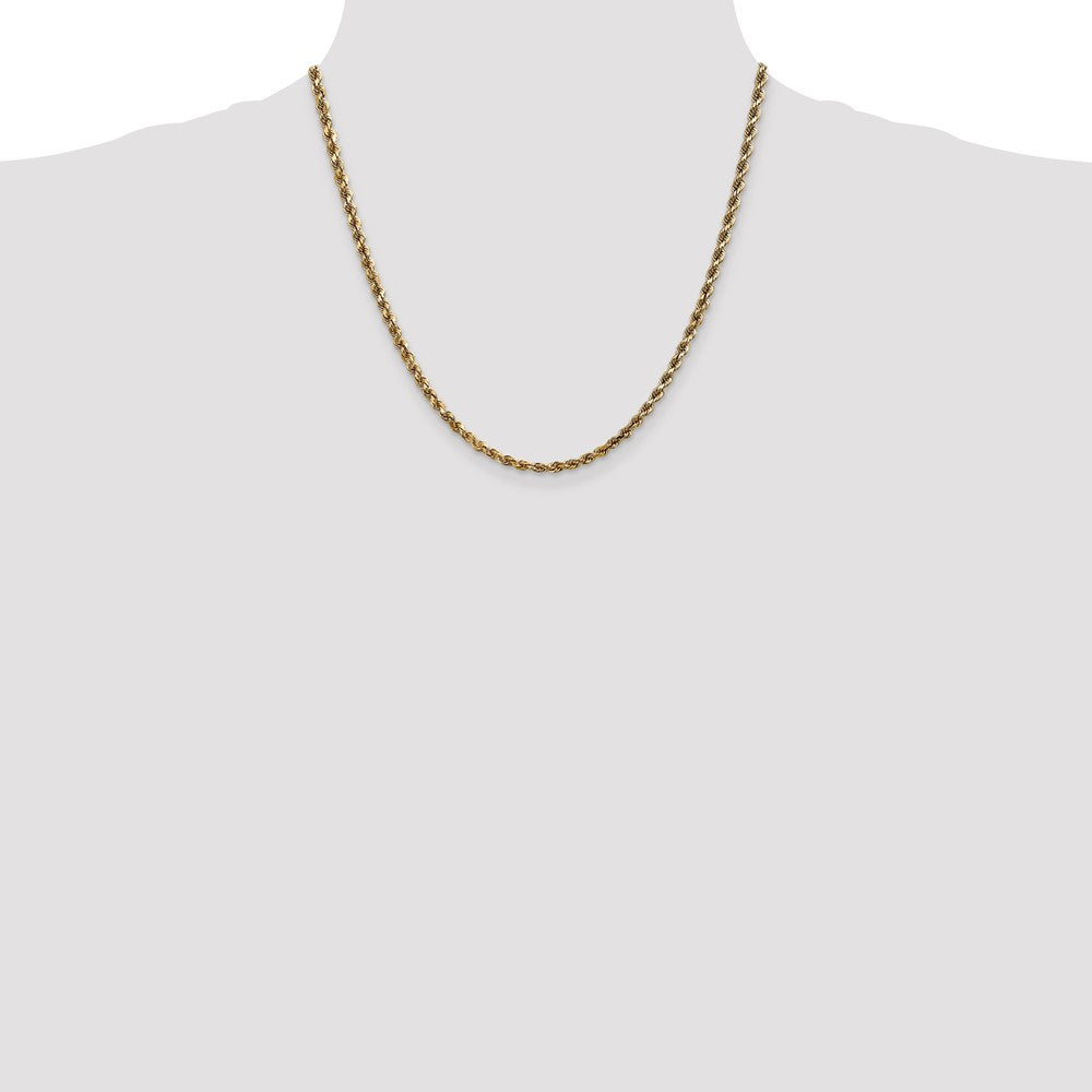 14K 20 inch 3.5mm Diamond-cut Rope with Lobster Clasp Chain - Detail View 4