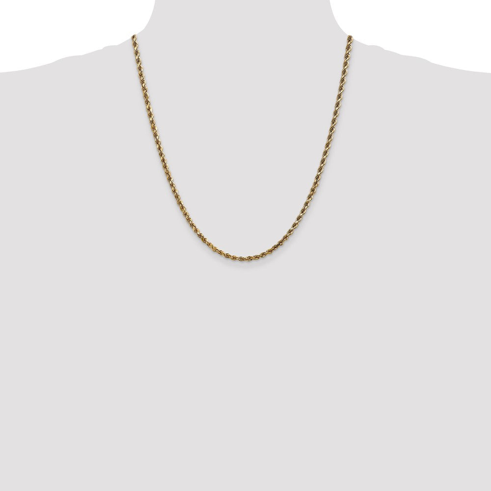 14K 22 inch 3.5mm Diamond-cut Rope with Lobster Clasp Chain - Detail View 4