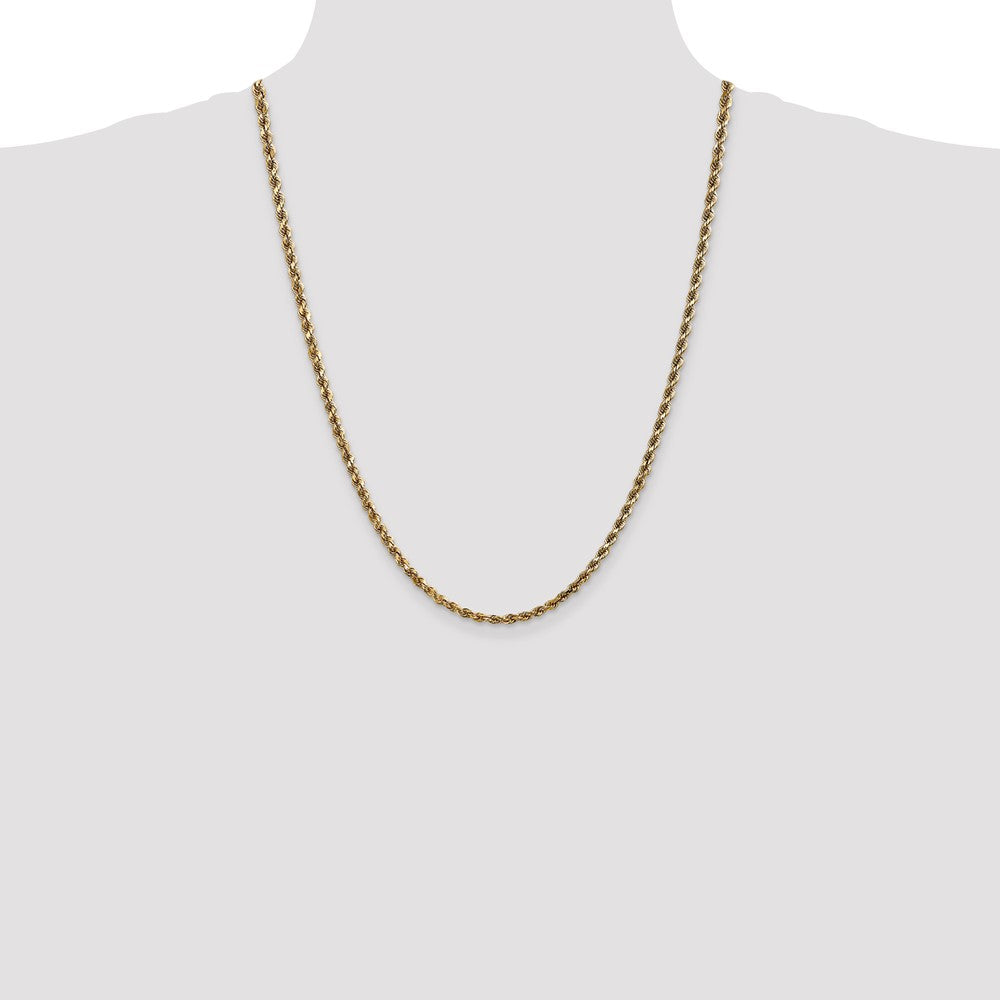 14K 24 inch 3.5mm Diamond-cut Rope with Lobster Clasp Chain - Detail View 4