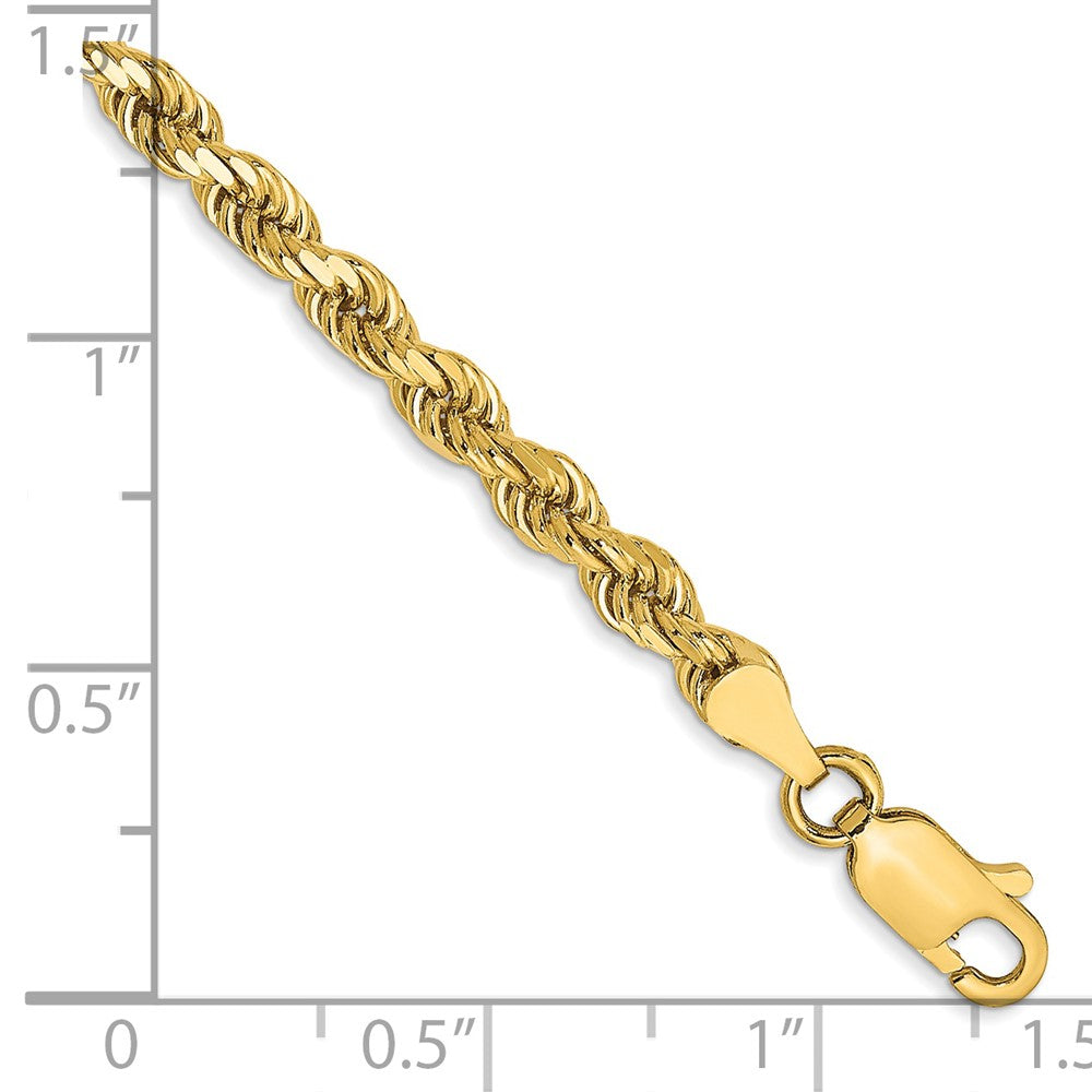 14K 7 inch 3.5mm Diamond-cut Rope with Lobster Clasp Chain - Detail View 2