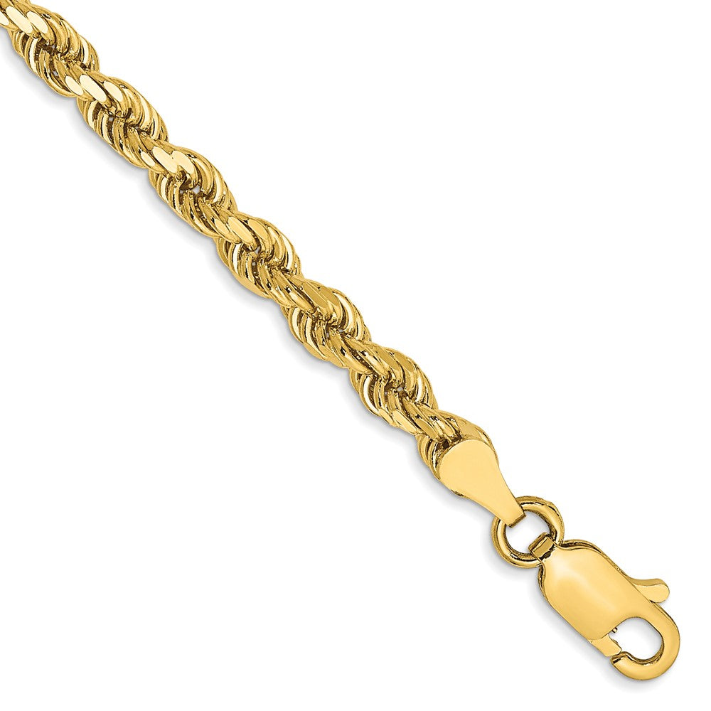 14K 7 inch 3.5mm Diamond-cut Rope with Lobster Clasp Chain - 14k Yellow Gold (Length: 7, Width: 3.5)