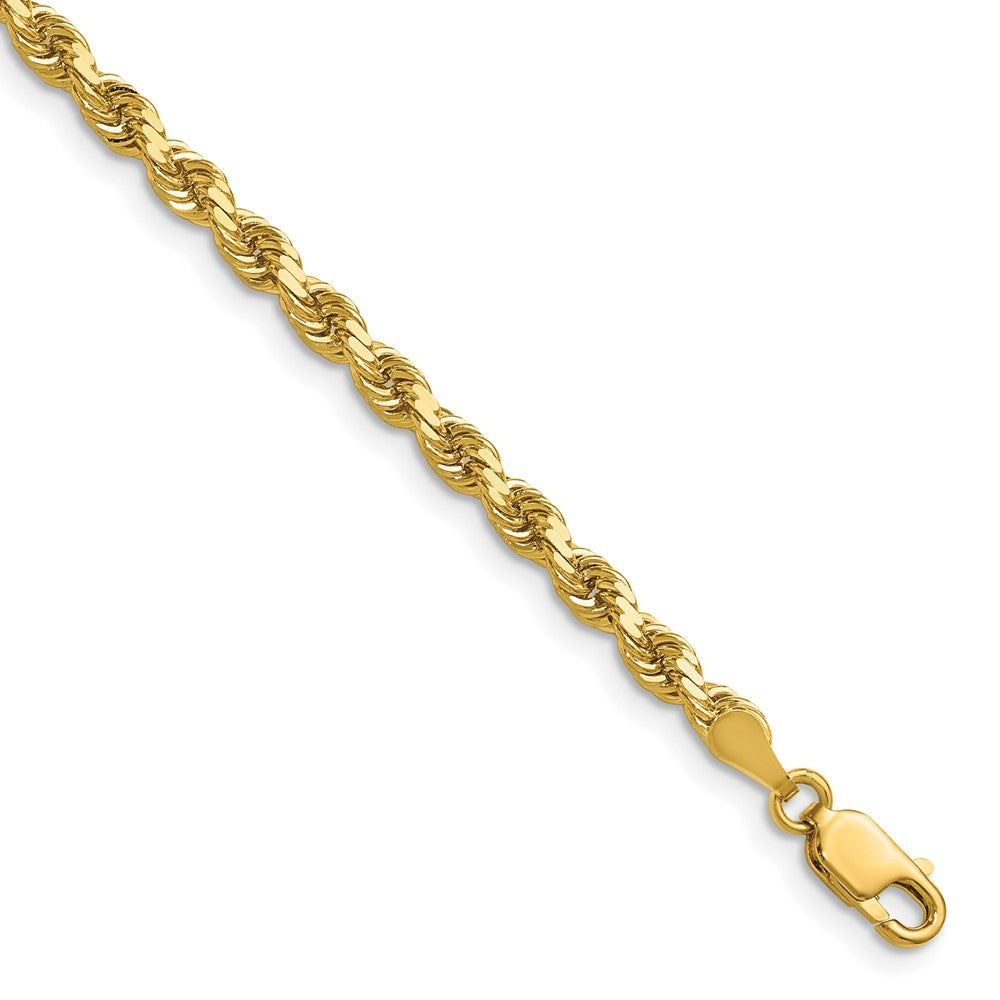 14K 28 inch 3.5mm Diamond-cut Rope with Lobster Clasp Chain - 14k Yellow Gold (Length: 28, Width: 3.5)