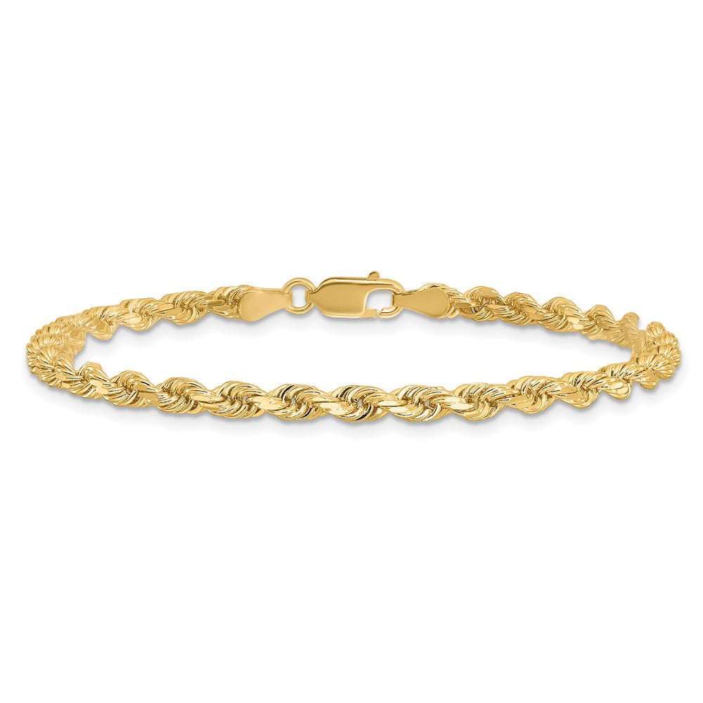 14K 7 inch 3.5mm Diamond-cut Rope with Lobster Clasp Chain - Detail View 3