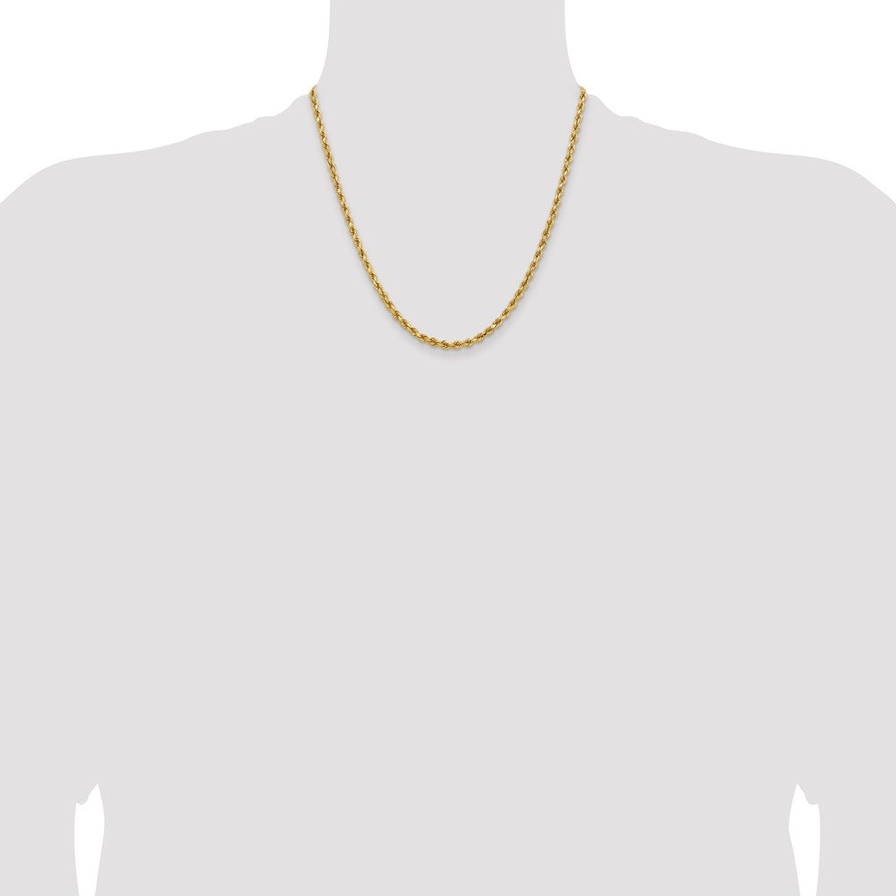 14K 20 inch 3.75mm Diamond-cut Rope with Lobster Clasp Chain - Detail View 4