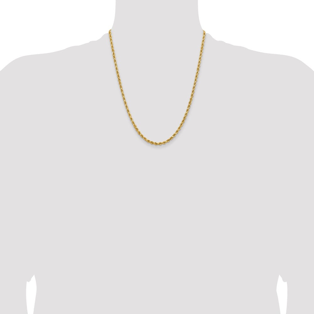14K 22 inch 3.75mm Diamond-cut Rope with Lobster Clasp Chain - Detail View 4
