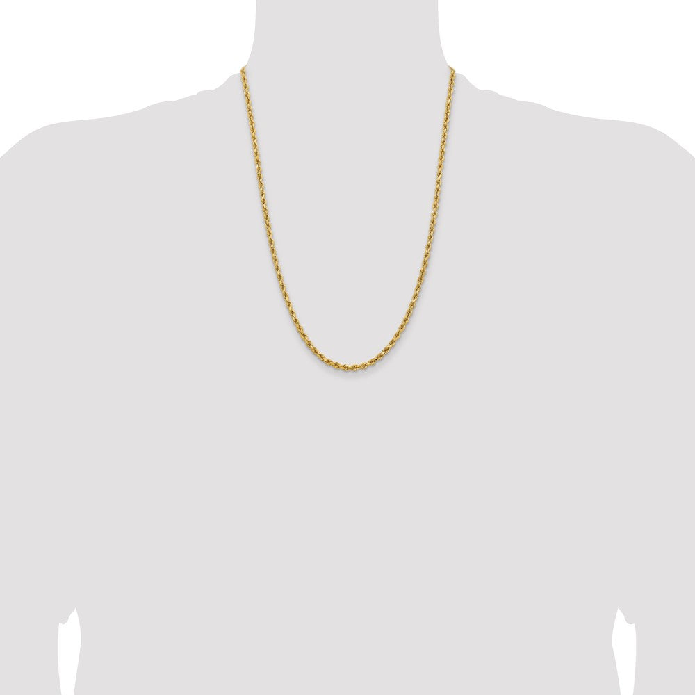 14K 24 inch 3.75mm Diamond-cut Rope with Lobster Clasp Chain - Detail View 4