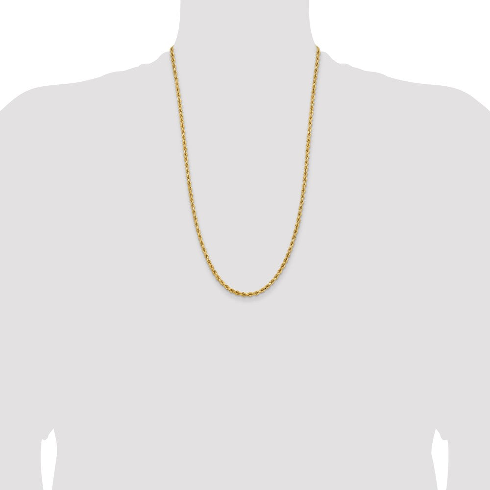 14K 26 inch 3.75mm Diamond-cut Rope with Lobster Clasp Chain - Detail View 4
