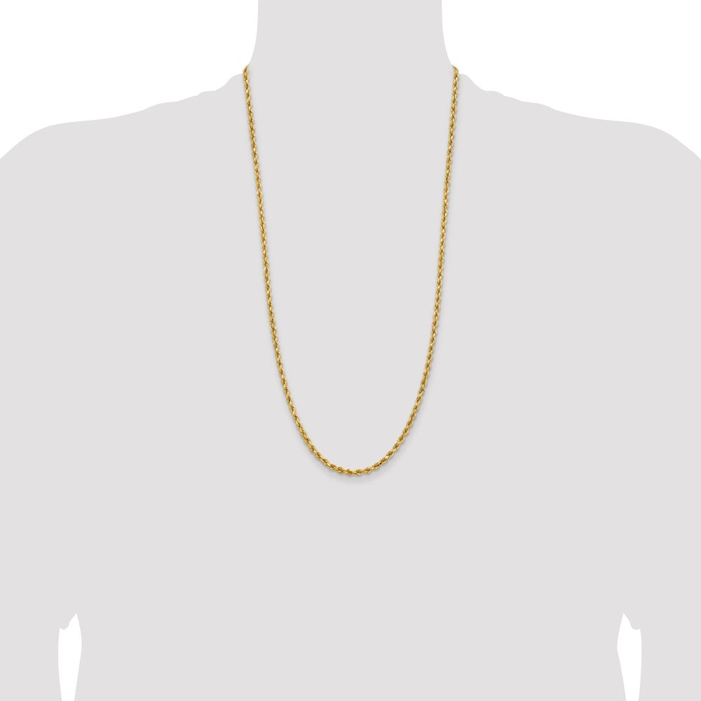 14K 28 inch 3.75mm Diamond-cut Rope with Lobster Clasp Chain - Detail View 4