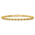 14K 9 inch 3.75mm Diamond-cut Rope with Lobster Clasp Chain - Detail View 4