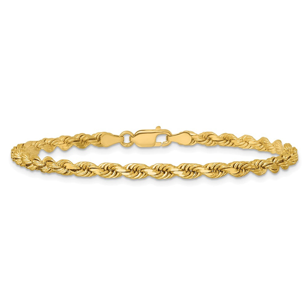 14K 9 inch 3.75mm Diamond-cut Rope with Lobster Clasp Chain - Detail View 4