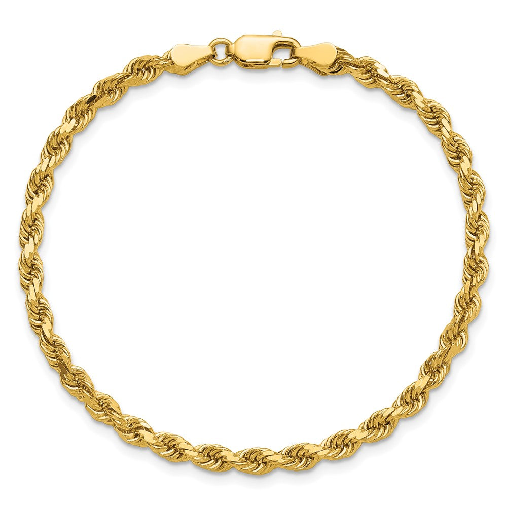 14K 9 inch 3.75mm Diamond-cut Rope with Lobster Clasp Chain - Detail View 5