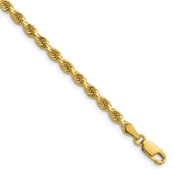 14K 26 inch 3.75mm Diamond-cut Rope with Lobster Clasp Chain - 14k Yellow Gold (Length: 26, Width: 3.75)