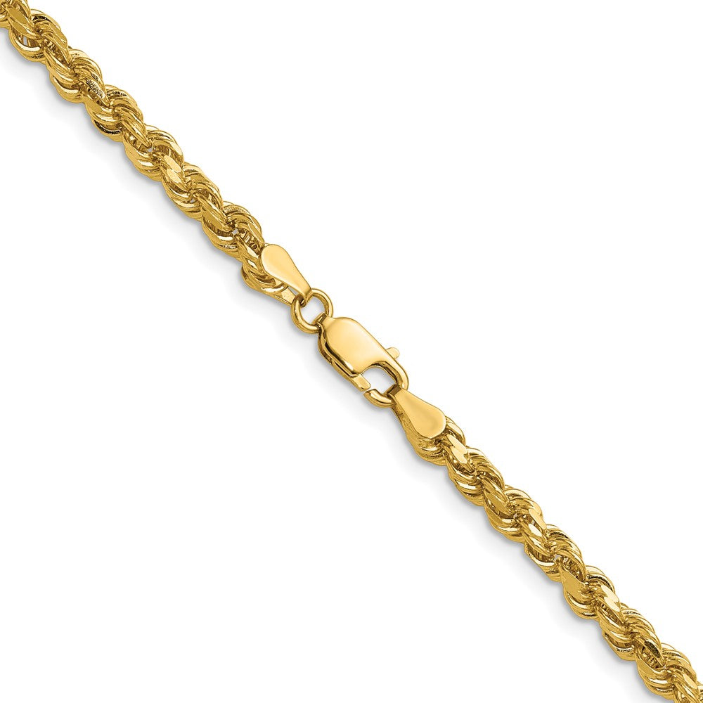14K 24 inch 4mm Diamond-cut Rope with Lobster Clasp Chain - Detail View 3