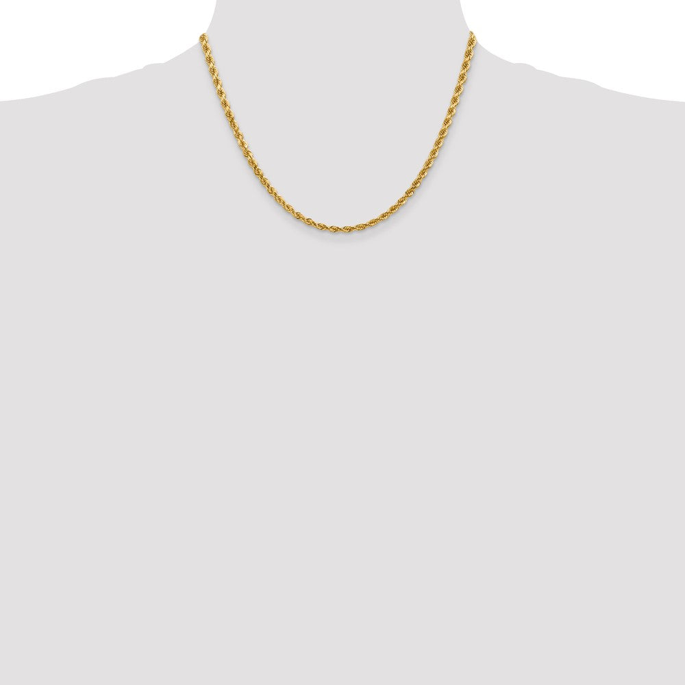 14K 18 inch 4mm Diamond-cut Rope with Lobster Clasp Chain - Detail View 4