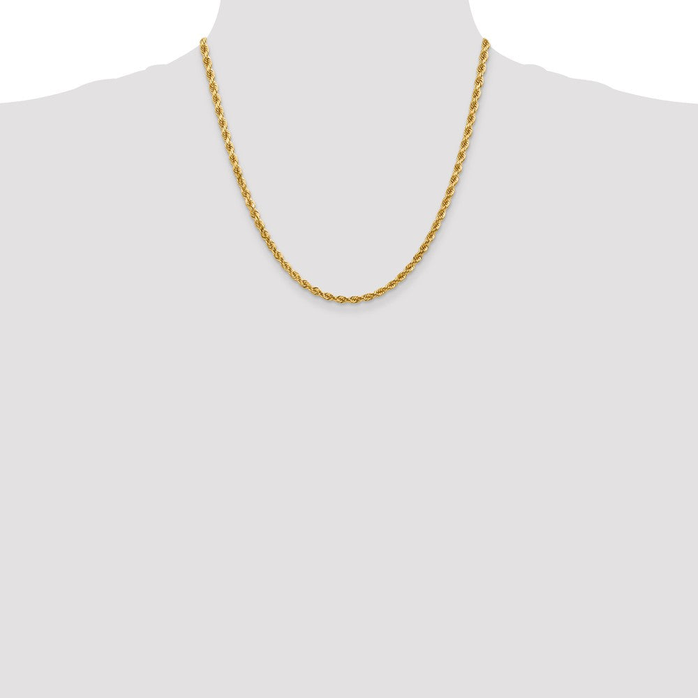 14K 20 inch 4mm Diamond-cut Rope with Lobster Clasp Chain - Detail View 4