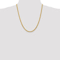 14K 22 inch 4mm Diamond-cut Rope with Lobster Clasp Chain - Detail View 4