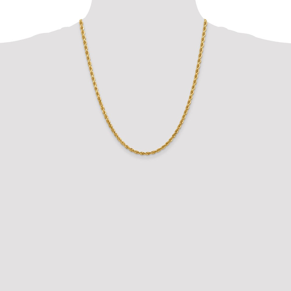 14K 22 inch 4mm Diamond-cut Rope with Lobster Clasp Chain - Detail View 4