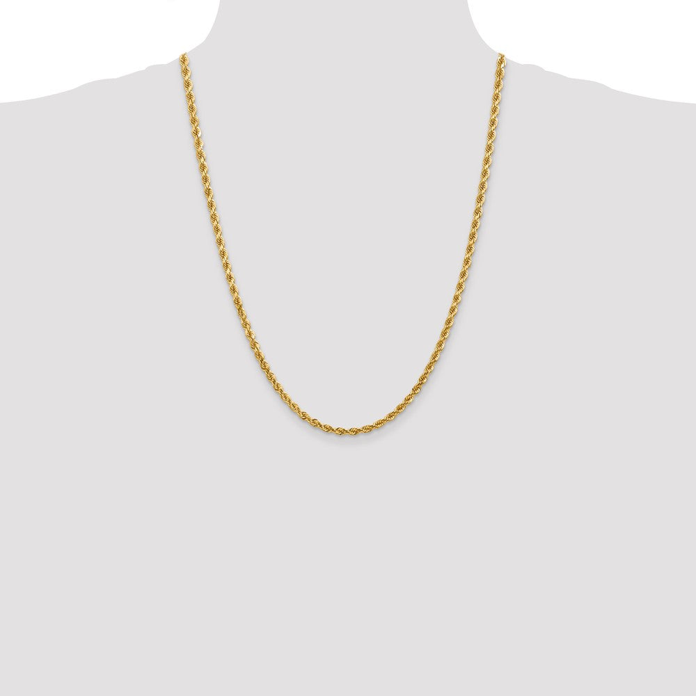14K 24 inch 4mm Diamond-cut Rope with Lobster Clasp Chain - Detail View 4